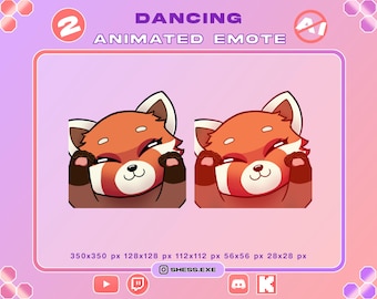 Animated Dancing Redpanda emotes – 2 versions available / Caramel Dansen / For Twitch, Discord, Youtube, Kick...
