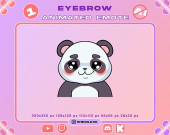 Animiertes Panda-Emote | Lustiges Augenbrauen-GIF