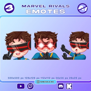 Cyclops Emotes / Marvel Rivals Emote For Twitch, Discord, Youtube, Kick / No AI