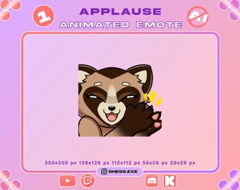 Animated Applause Tanuki emote / Clapclap emote / For Twitch, Discord, Youtube, Kick...