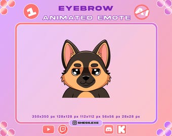 Animated German Shepherd Eyebrow Emote | Funny Eyebrow GIF