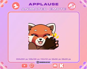 Animated Applause Redpanda emote / Clapclap emote / For Twitch, Discord, Youtube, Kick...