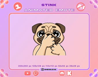 Animated Pug Emote | Stinky Bad Smell GIF | Dog Emote