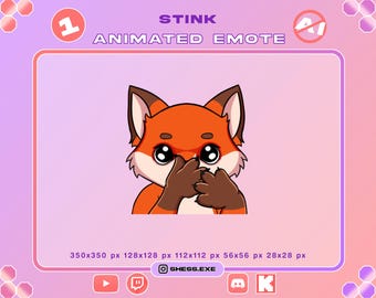 Animated Fox Emote | Stinky Bad Smell GIF | Fox Emote