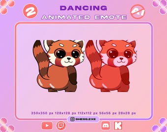 Animated Dancing Red Panda emotes – 2 versions available / Twerk / For Twitch, Discord, Youtube, Kick...