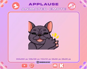 Animiertes Applaus-Emote einer Französischen Bulldogge | Hype-GIF für Twitch, Discord, YouTube...