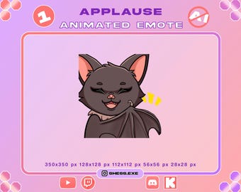 Animated Bat Applause Emote / Clapclap emote / For Twitch, Discord, Youtube, Kick...