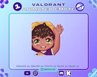 Animiertes Miks-Emote / Valorant / Winkendes Emote / Für Twitch, Discord, YouTube, Kick...
