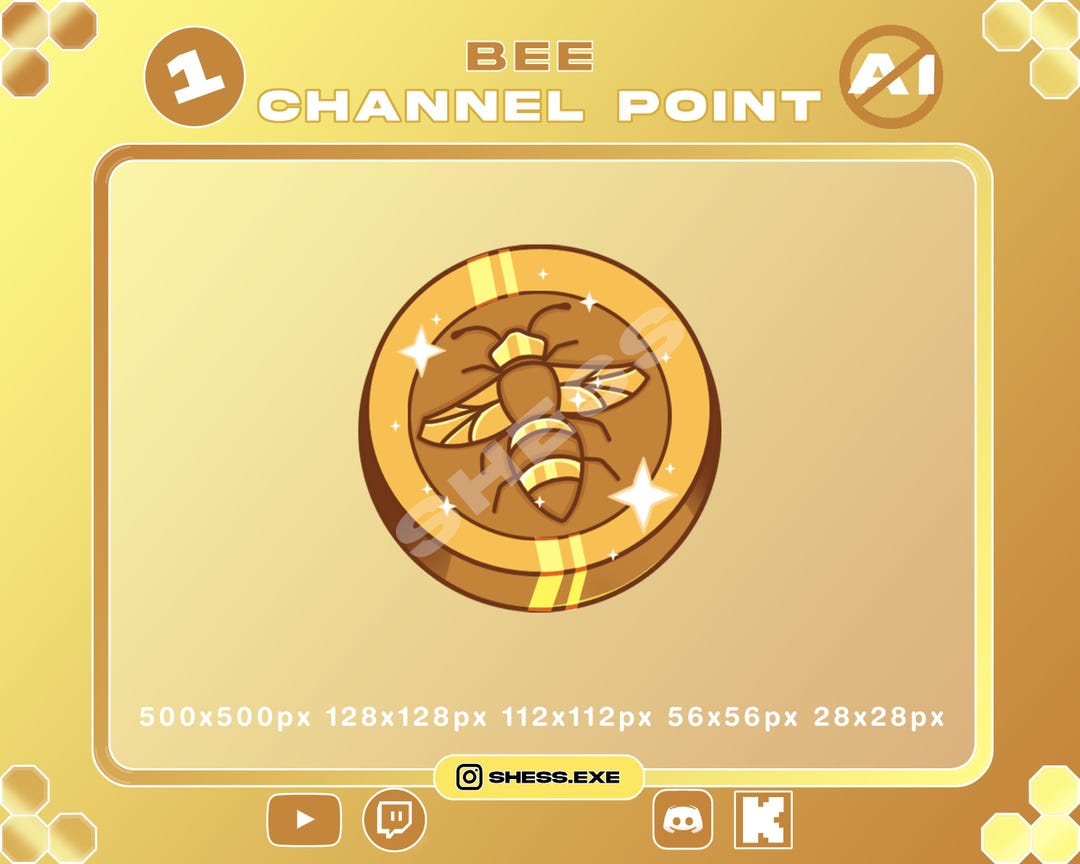 Bee Channel Point for Twitch, Youtube, Kick / No AI / Bee Coin - Etsy