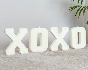 Vela de cera de soja personalizada con letra: inicial independiente, decoración personalizada para el hogar, regalo de cumpleaños