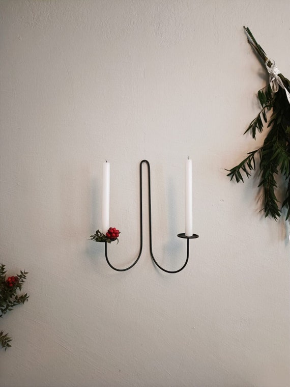 Iron Wall Candle Holder – Music Note Metal Sconce With Matte Finish, Creative Nordic Design For Bedroom, Living Room, Anniversary Decor