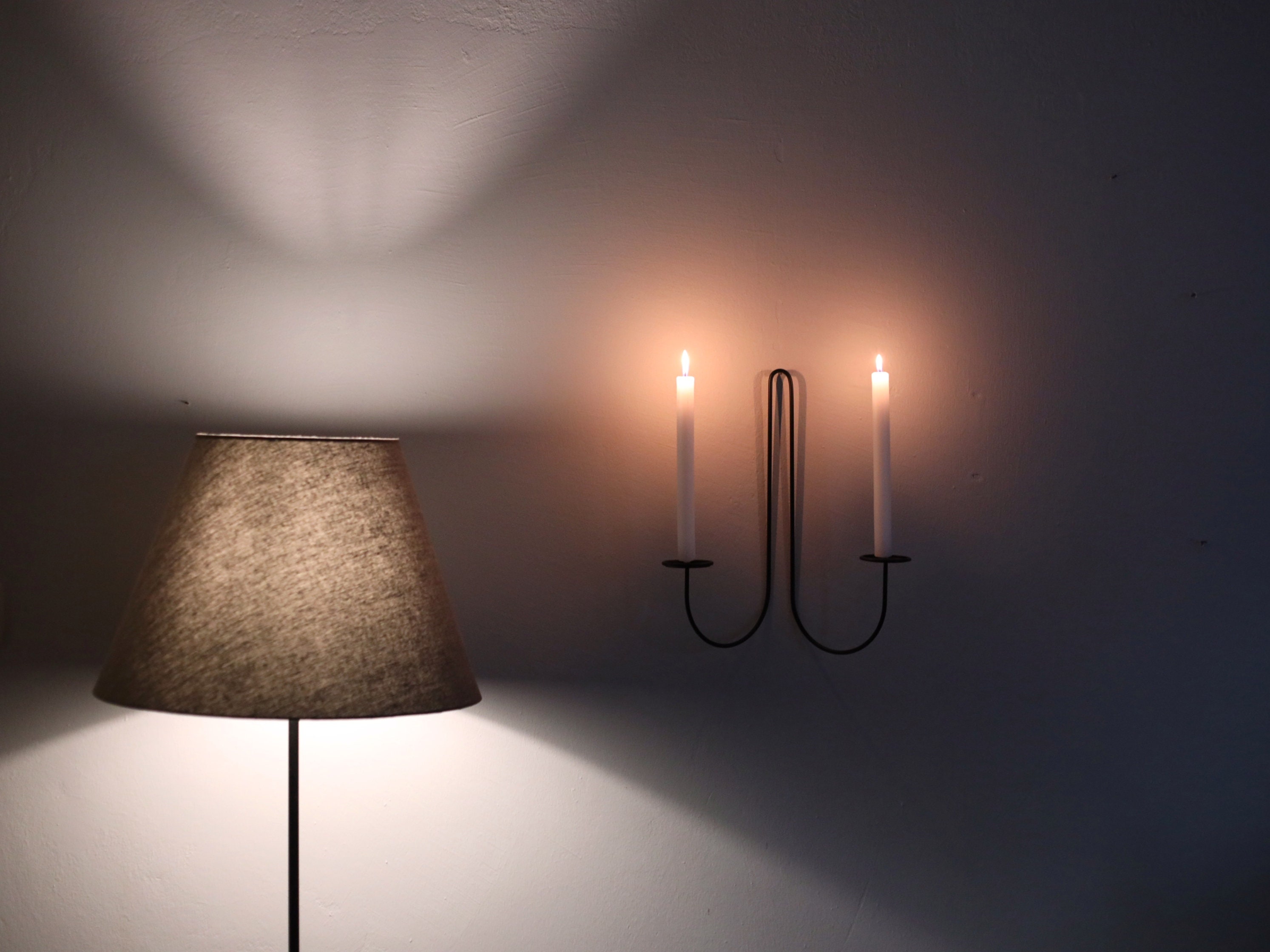 Minimal Black Wall Candle Sconce Rustic Living Room Decoration