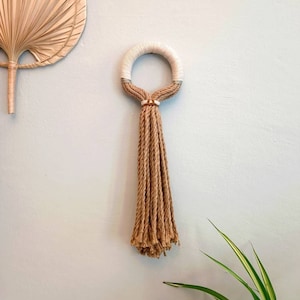 Giz Wall Charm | Jute wall art | Wall hanging tassel | Bohemian door hanger | Inpired from the Ankh symbol - the key of life