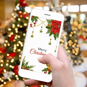 Digitale Weihnachtskarte für Smartphone E-Mail/Frohe Weihnachten Elektronische Karte/Happy Holidays e-Card/Sofort Download