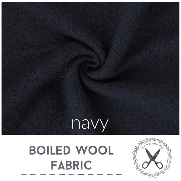 NAVY Boiled Wool Fabric | Virgin Wool | Wollwalk | Walked Wool | Naomi | Walkloden | Woolwalk per meter / per yard / color swatches