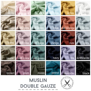 Muslin Fabric | Cotton Double Gauze Fabric | per yard / per meter / color swatch