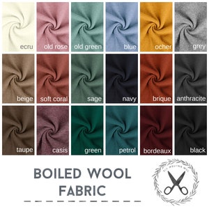 Boiled Wool Fabric | Virgin Wool | Wollwalk | Walked Wool | Naomi | Walkloden | Woolwalk per meter / per yard / color swatches