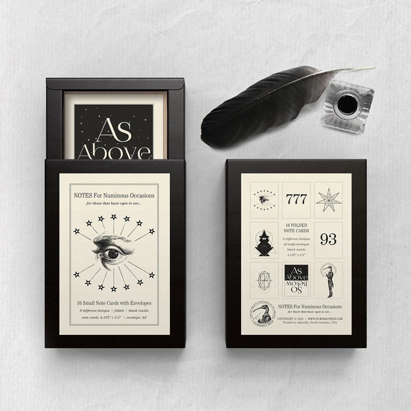 Set di biglietti di auguri occulti/Thelema