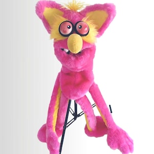 Big size pink hand puppet with ears