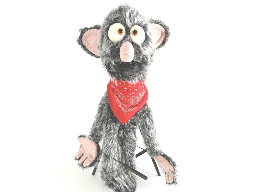 Big Grey Hand Puppet With Monster Ears. - Etsy