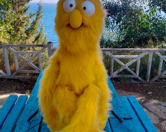 Puppet, Professional Puppet, Puppets for Kids, Ventriloquist Puppet, Gift, Toy, Kids, Hand Puppet ,Monster puppet, Yellow puppet, Fur puppet