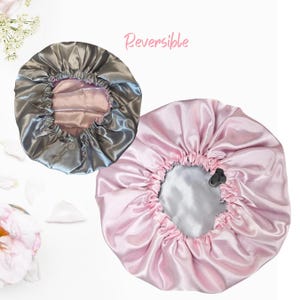Silky Satin Bonnet for Adult, Double layer Hair Bonnet, Reversible stain bonnet for Natural Hair, Bonnet For Curly Hair