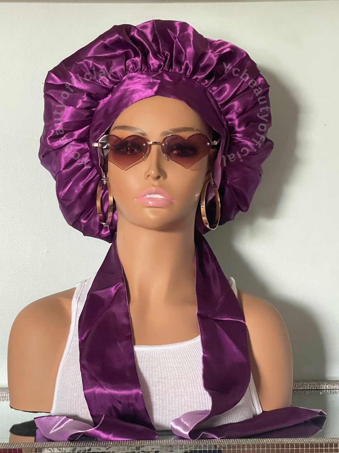 Reversible Silk Satin Hair Caps Double Layer Adjustable Head