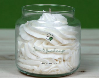 La Bougie Chantilly ~ Jasmin & Fleur d'oranger ~ Bougie végétale parfumée artisanale, cire de soja ~ Made in Chantilly