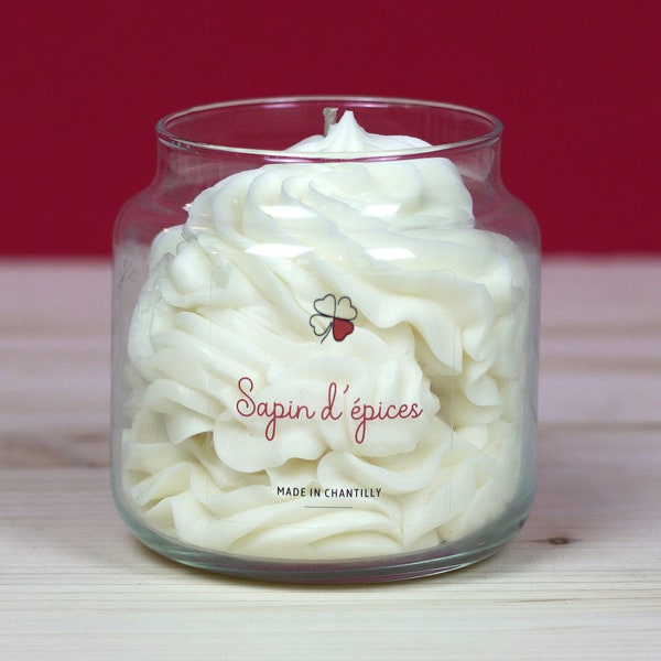 La Bougie Chantilly ~ Sapin d'épices ~Chantilly de Noël - Bougie végétale parfumée ~ Made in Chantilly