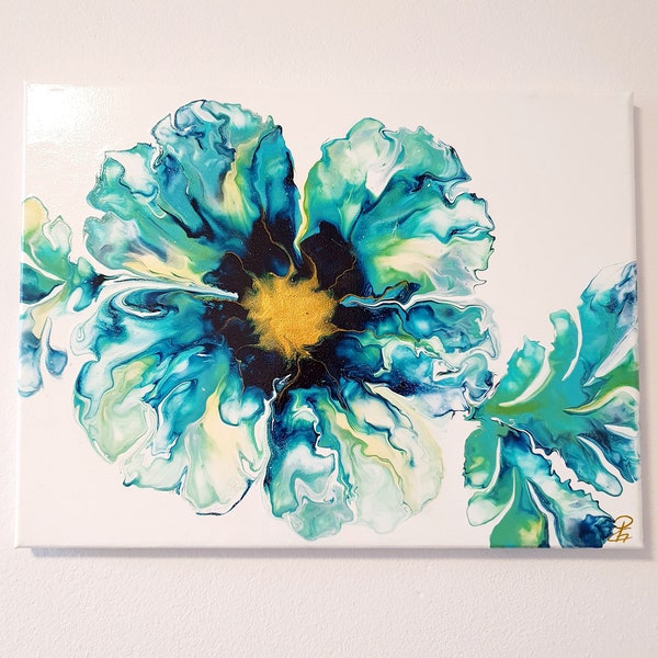 Acrylbild auf Leinwand Blume abstrakt, floral