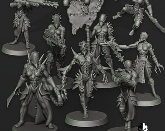 Cursed Elves Warrior Squad – 02 – All Female by Edge Miniatures