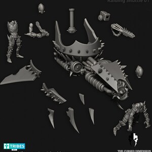 Puede incluir: Un kit de modelo de una nave espacial futurista impreso en 3D con un dise&ntilde;o detallado. El kit incluye varias piezas, incluyendo un cuerpo principal, alas y una figura de piloto. El modelo est&aacute; dise&ntilde;ado para aficionados y coleccionistas.