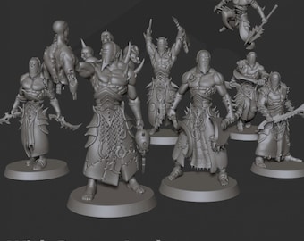 Wracked Warriors with Acolyte Leader – Cursed Elves by Edge Miniatures