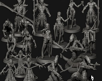 Royal Court – Cursed Elves with bonus pinups by Edge Miniatures