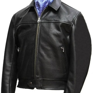 Noorani Mens Leather Jacket BLACK | HANDMADE Biker MOTORCYCLE Jacket | Outwear Formal Jacket |Slim fit Western Winter Jacket |Christmas Gift