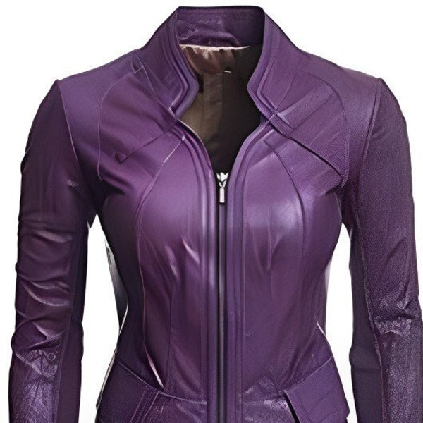 Veste en cuir pour femme Noorani VIOLET | Veste de moto Western OUTFIT | Look Veste Slim Fit Filles | Cadeau du Nouvel An pour elle |