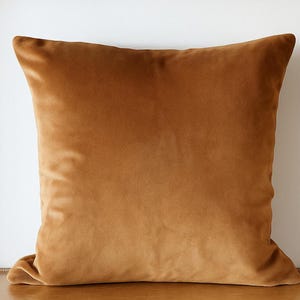 Noorani Genuine Lambskin TAN Suede Leather Cushion Cover | DECORATIVE Throw Pillow Covers for Bedroom Couch, Sofa & Bed | Sofa SQUARE Case |