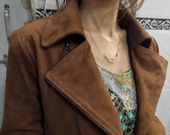 Womens BROWN Suede Jacket | Slim Fit CROPPED Biker Suede Jacket For Girls | Beautiful Jacket, Outfit Suede Leather Coat | Special For Her
