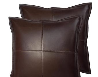 16インチ x 16インチ 装飾ダークブラウン ソファクッション フェイク