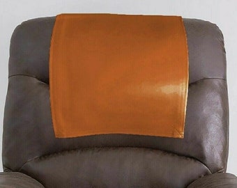 Genuine Lambskin Leather Recliner Chair HEADREST Cover, Furniture Protector, Loveseat Cover, TAN Leather Recliner SLIPCOVER - Tan Brown