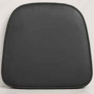 Noorani Lambskin Leather BLACK ROUND EDGE Chair Pad | Dining Seat Pad for Home and Office | Housewarming Gifts | Dine Leather Chair Cushion
