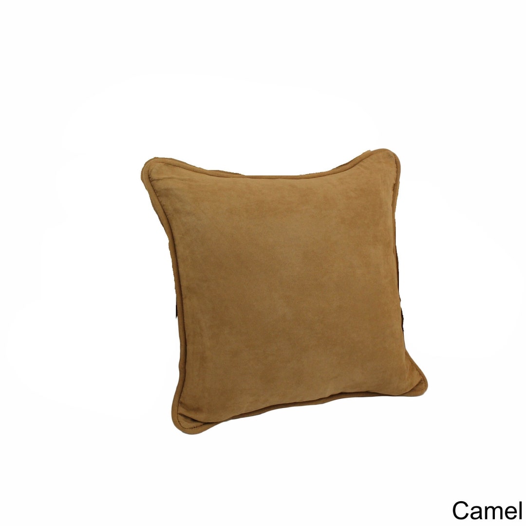 SUEDE LEATHER CUSHION Cover, Soft Suede Sofa Decorative Leather Pillow