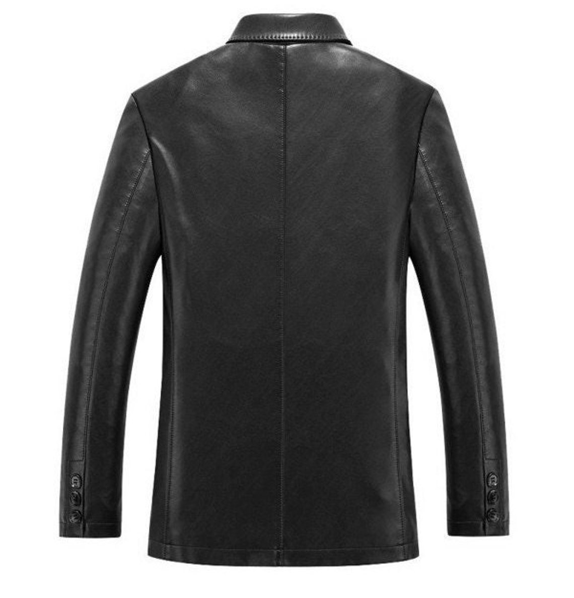 Noorani Men's BLACK Leather BLAZER Slim Fit Casual Etsy