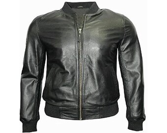 80s A-2 real leather bomber jacket vtg n