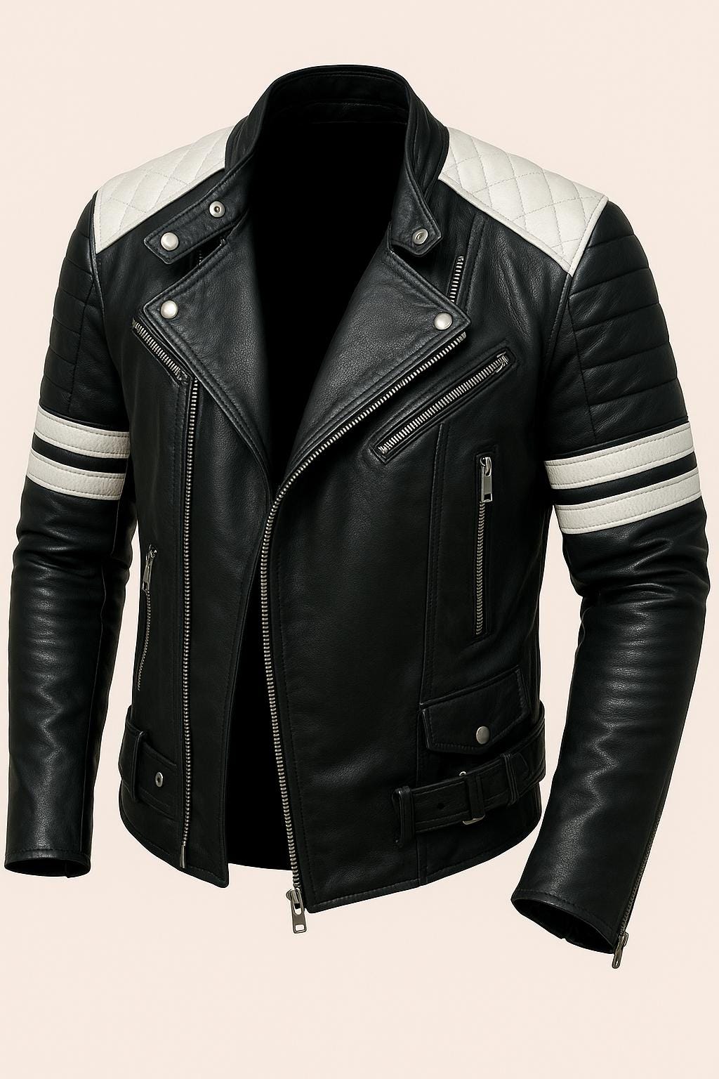 Black Leather Jacket With No Zipper - Etsy