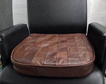 LEATHER SEAT CUSHION Antique Brown Seat Cushion for Bench Thickness 2