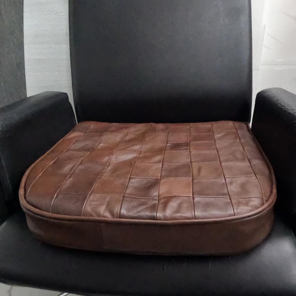 COUSSIN DE SIÈGE EN CUIR - Coussin de siège brun antique pour banc - Épaisseur 2 » ( 5 cm) - Coussin de chaise en cuir - Coussin de siège en cuir de style Tolix