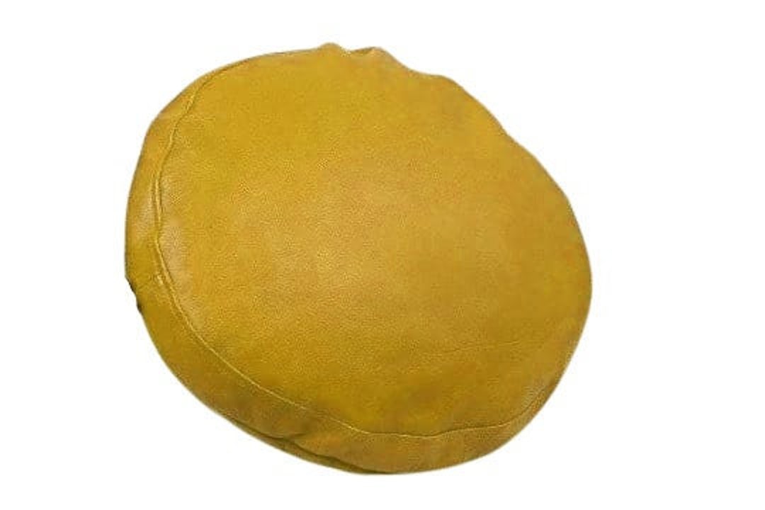 Lambskin LEATHER ROUND Pillow Cover YELLOW Round Leather Etsy