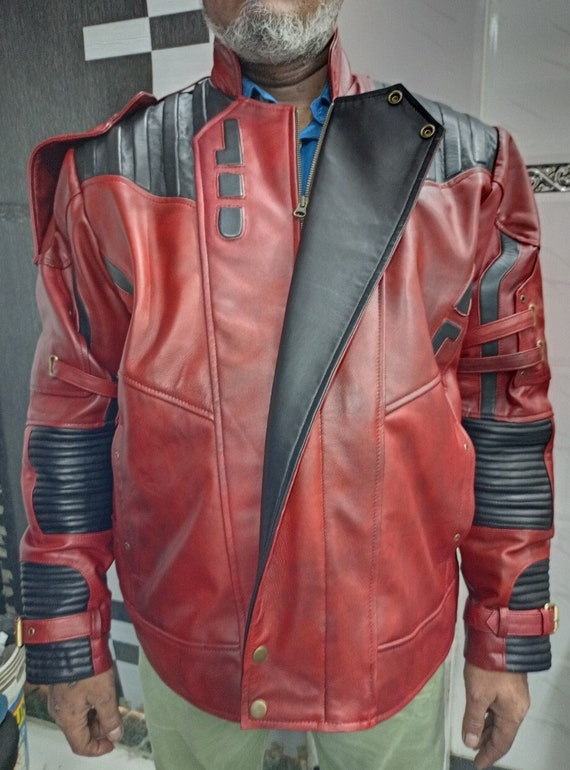 MULTICOLOR Red Black Motorcycle Real Leather Jacket Jacket - Etsy