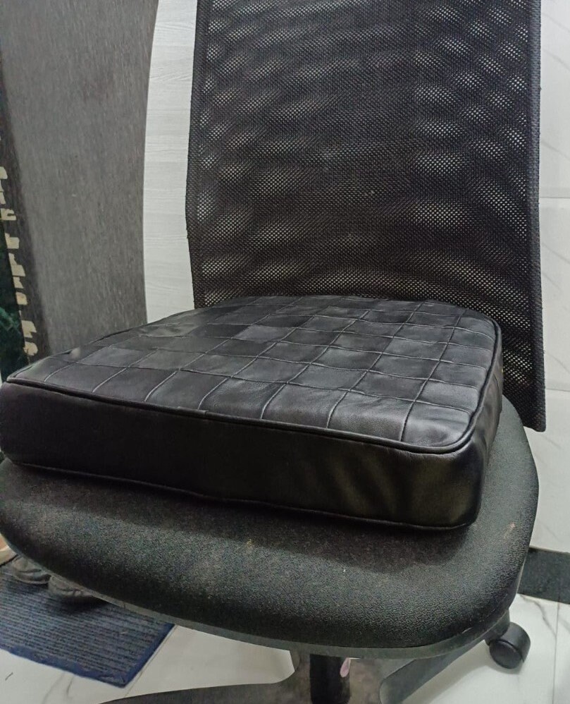 LEATHER SEAT CUSHION Black Leather Meditation Cushion Etsy